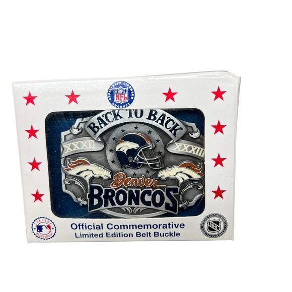 Vintage Denver Broncos Super‎ Bowl Back to Back Champions Belt Buckle - Picture 1 of 7